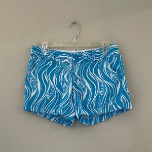 LILLY PULITZER WOMENS SHORTS IN TURQUOISE/WHITE
